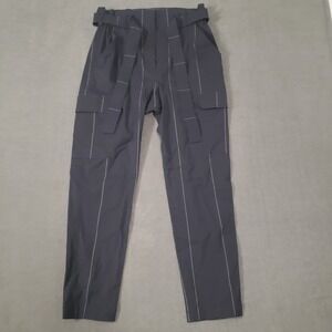 APC Cargo Pants Womens Size 0 Light Weight Tie Waist Striped Navy